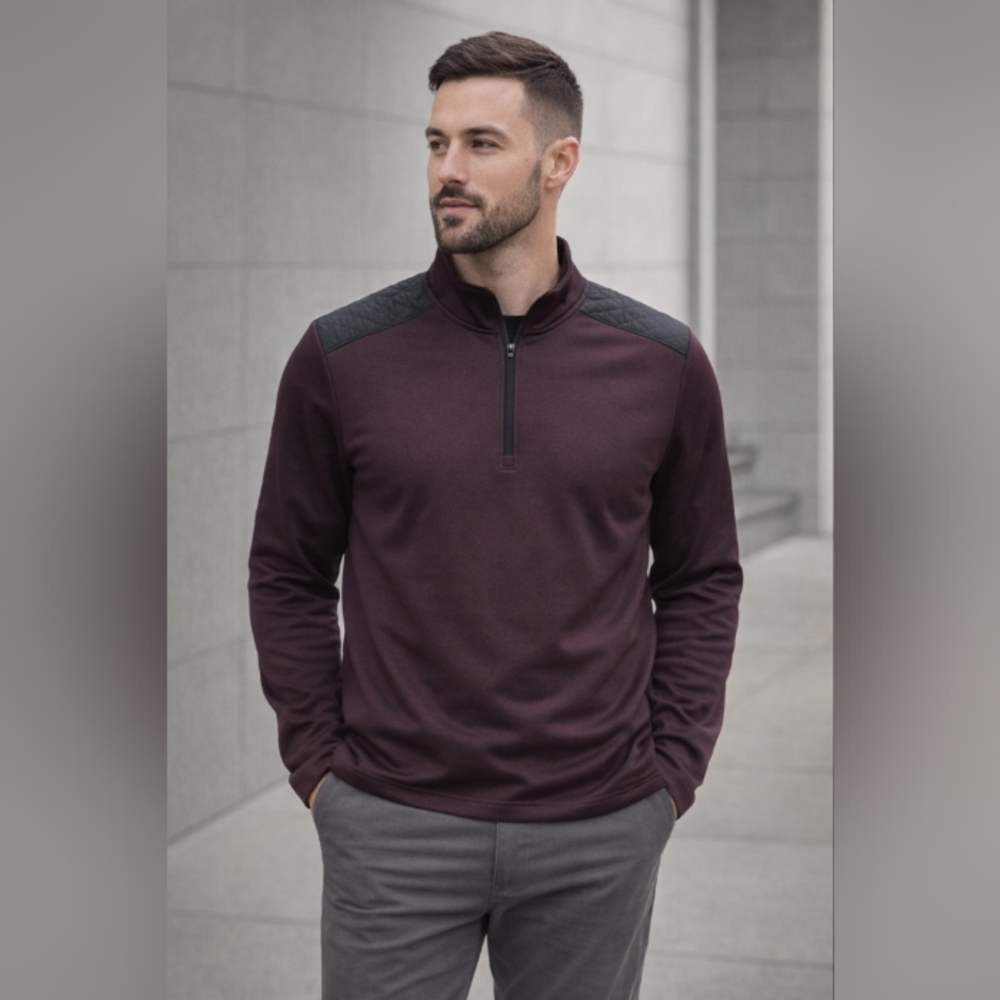 Ben Hogan Golf Quarter Zip Pullover Sweatshirt Purple Black XL - Picture 2 of 16